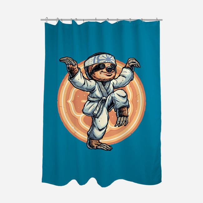 The Legend Of Karate Sloth-None-Polyester-Shower Curtain-glitchygorilla