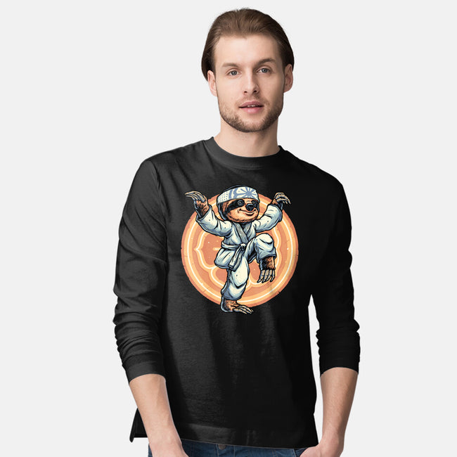 The Legend Of Karate Sloth-Mens-Long Sleeved-Tee-glitchygorilla