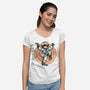 The Legend Of Karate Sloth-Womens-V-Neck-Tee-glitchygorilla