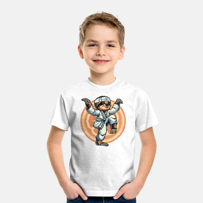 The Legend Of Karate Sloth-Youth-Basic-Tee-glitchygorilla