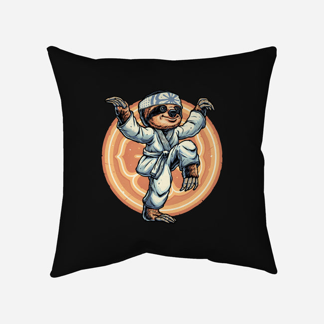 The Legend Of Karate Sloth-None-Removable Cover w Insert-Throw Pillow-glitchygorilla