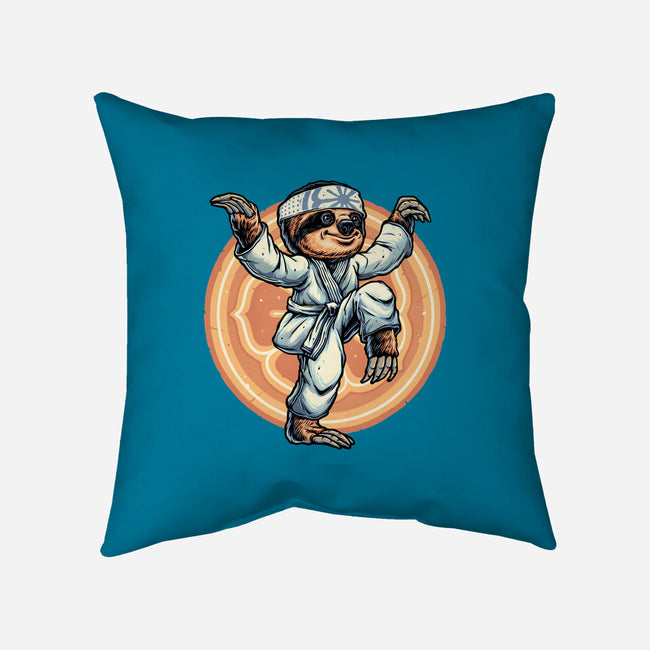 The Legend Of Karate Sloth-None-Removable Cover w Insert-Throw Pillow-glitchygorilla