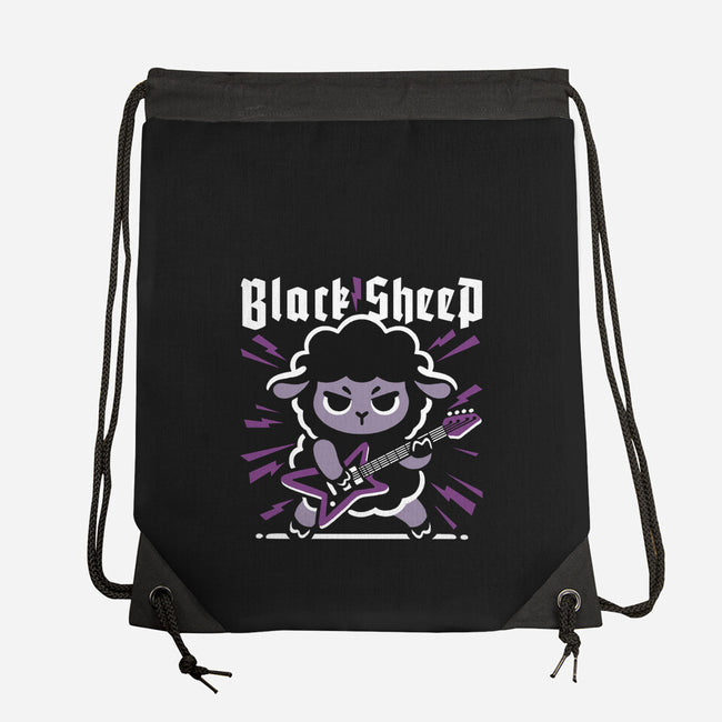Black Sheep Rock Metal-None-Drawstring-Bag-NemiMakeit