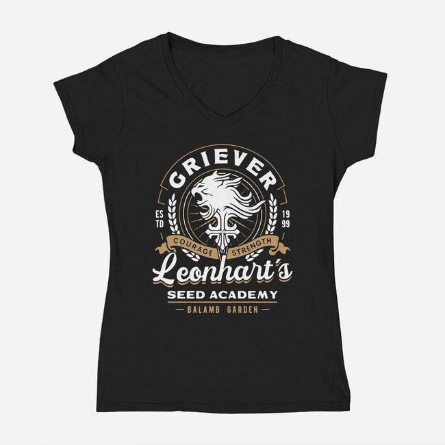 Squall Seed Academy Vintage-Womens-V-Neck-Tee-LAGELANTEE