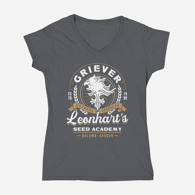Squall Seed Academy Vintage-Womens-V-Neck-Tee-LAGELANTEE