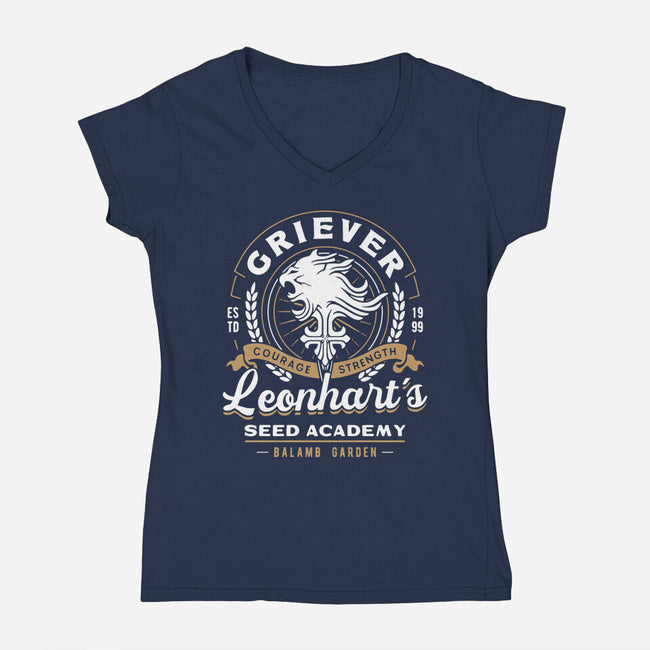 Squall Seed Academy Vintage-Womens-V-Neck-Tee-LAGELANTEE