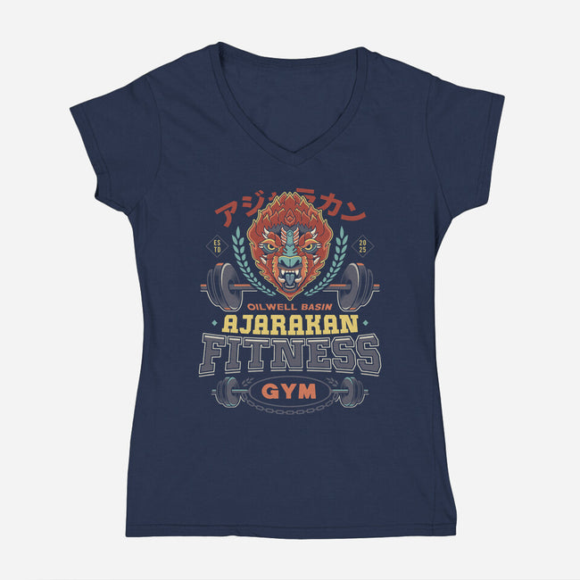 Ajarakan Fitness Emblem-Womens-V-Neck-Tee-LAGELANTEE