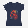 Mugiwara Pirate King-Womens-V-Neck-Tee-constantine2454