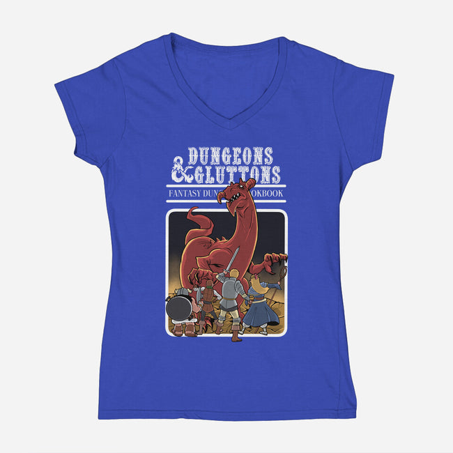 Dungeon Cookbook-Womens-V-Neck-Tee-zascanauta