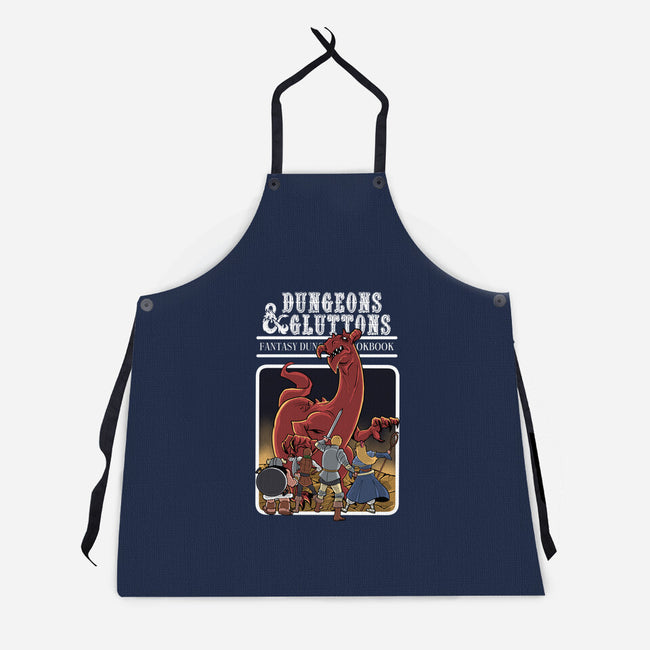 Dungeon Cookbook-Unisex-Kitchen-Apron-zascanauta