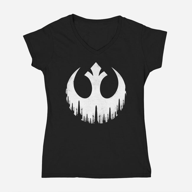 Rebel Wings-Womens-V-Neck-Tee-rocketman_art