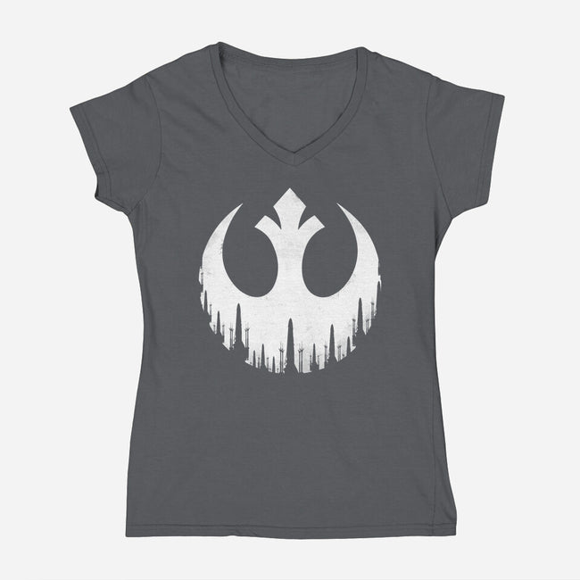 Rebel Wings-Womens-V-Neck-Tee-rocketman_art