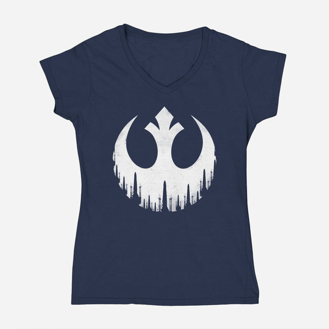 Rebel Wings-Womens-V-Neck-Tee-rocketman_art