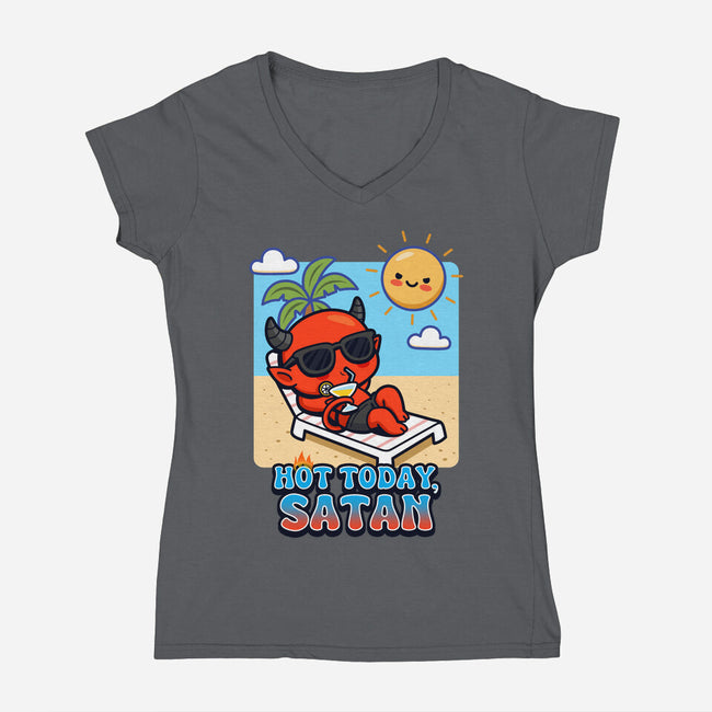 Hot Today Satan-Womens-V-Neck-Tee-Boggs Nicolas