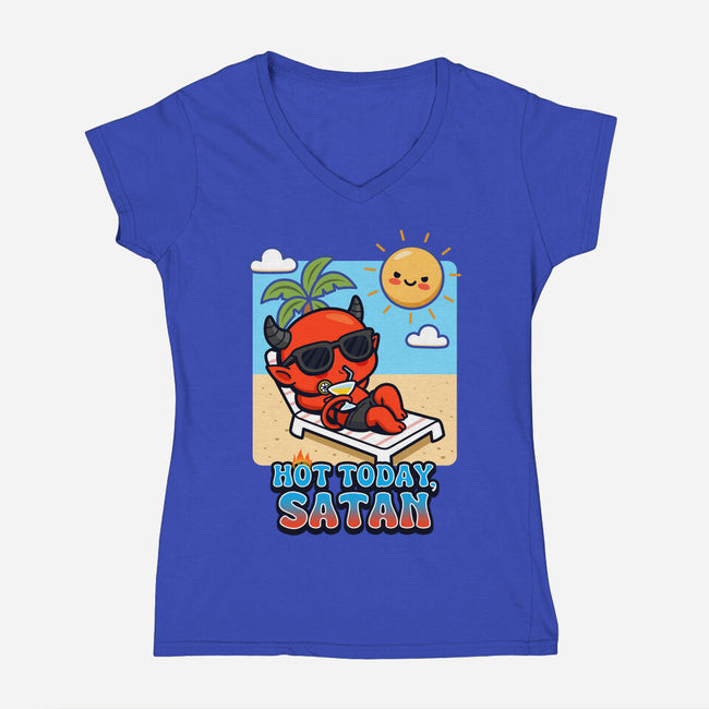 Hot Today Satan-Womens-V-Neck-Tee-Boggs Nicolas