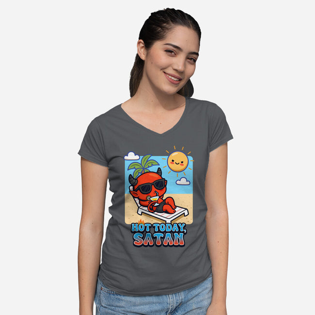 Hot Today Satan-Womens-V-Neck-Tee-Boggs Nicolas