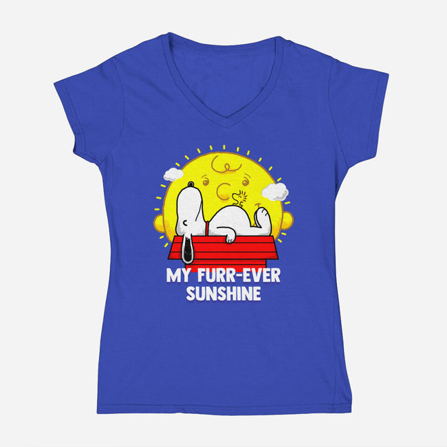 Furr Ever Sunshine-Womens-V-Neck-Tee-krisren28