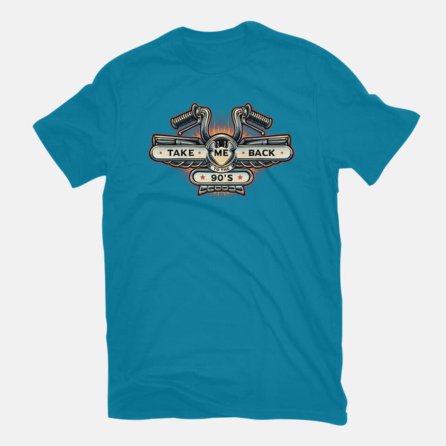 Take Me Back To The 90s-Womens-Fitted-Tee-glitchygorilla