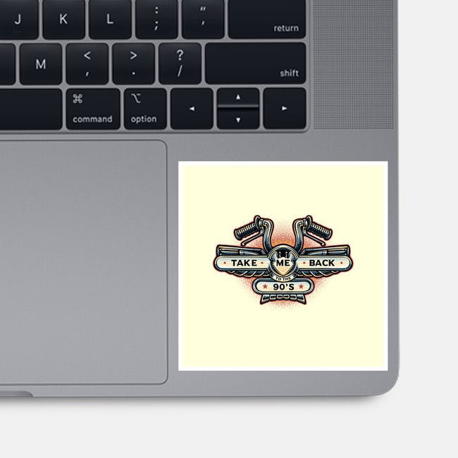 Take Me Back To The 90s-None-Glossy-Sticker-glitchygorilla