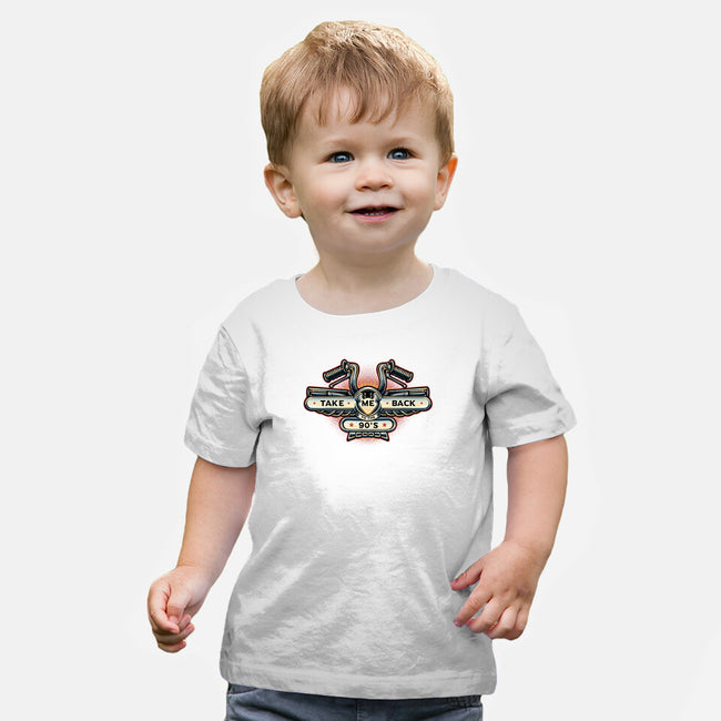 Take Me Back To The 90s-Baby-Basic-Tee-glitchygorilla
