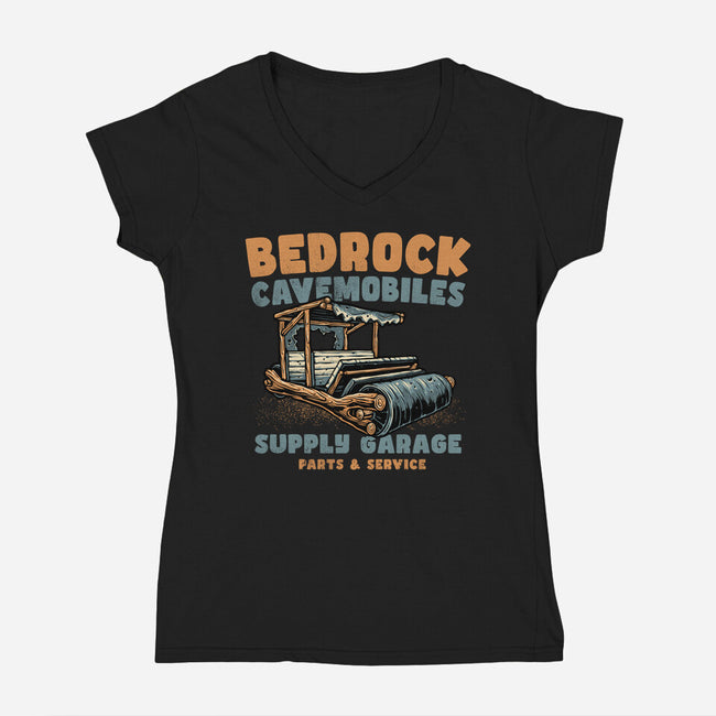 Cave Mobiles Supply Garage-Womens-V-Neck-Tee-glitchygorilla