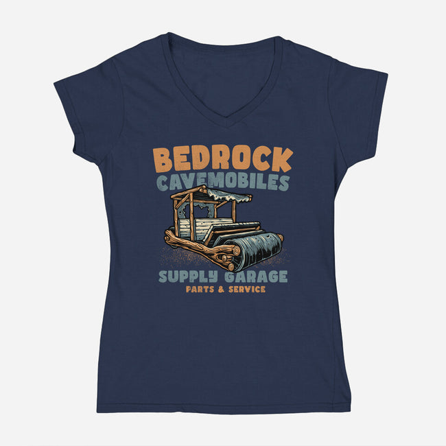 Cave Mobiles Supply Garage-Womens-V-Neck-Tee-glitchygorilla