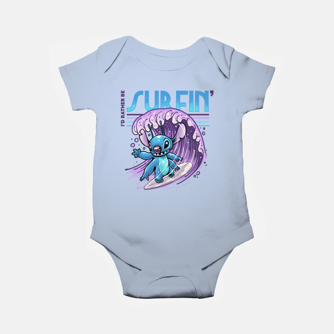 I'd Rather Be Surfin-Baby-Basic-Onesie-glitchygorilla