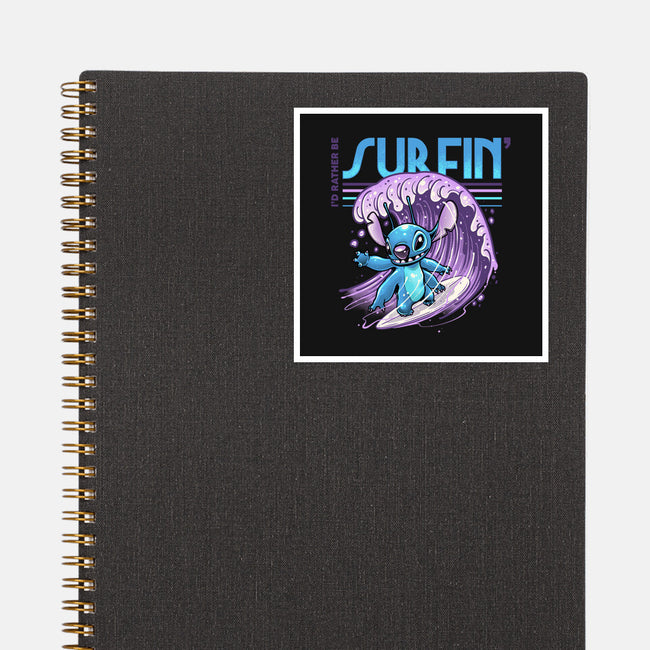 I'd Rather Be Surfin-None-Glossy-Sticker-glitchygorilla