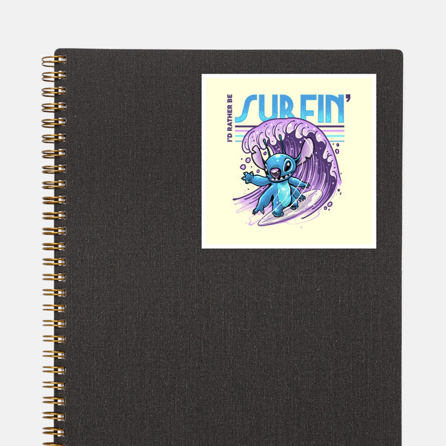 I'd Rather Be Surfin-None-Glossy-Sticker-glitchygorilla