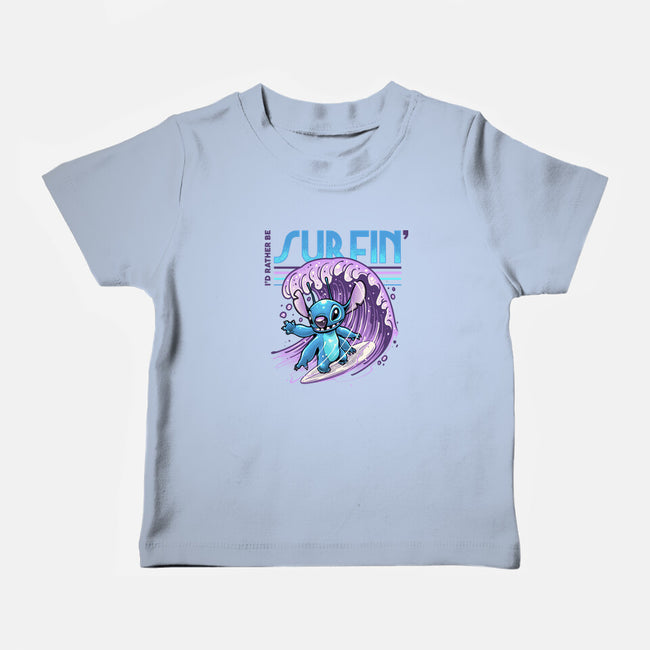 I'd Rather Be Surfin-Baby-Basic-Tee-glitchygorilla