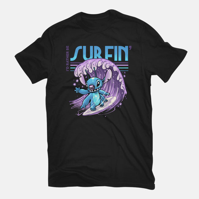 I'd Rather Be Surfin-Mens-Basic-Tee-glitchygorilla