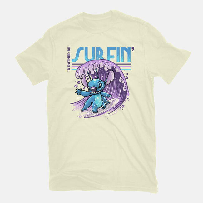 I'd Rather Be Surfin-Mens-Basic-Tee-glitchygorilla