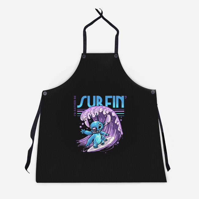 I'd Rather Be Surfin-Unisex-Kitchen-Apron-glitchygorilla