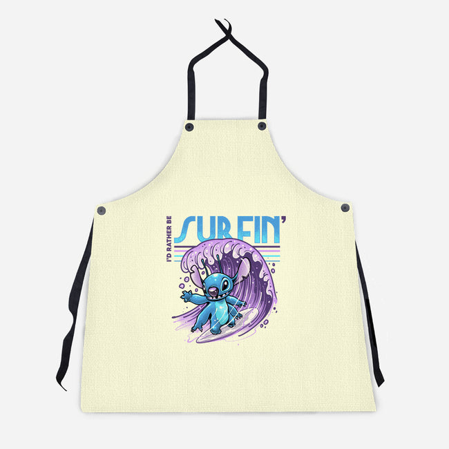 I'd Rather Be Surfin-Unisex-Kitchen-Apron-glitchygorilla