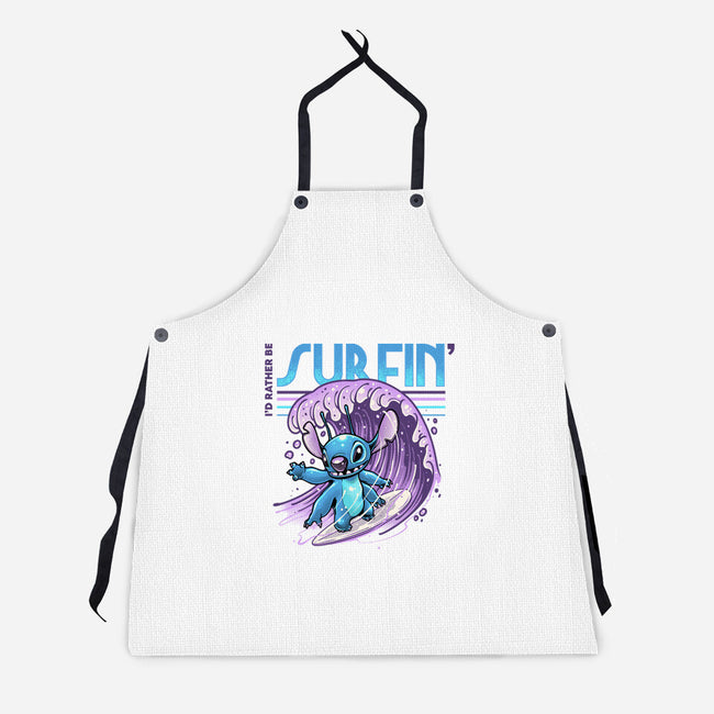 I'd Rather Be Surfin-Unisex-Kitchen-Apron-glitchygorilla