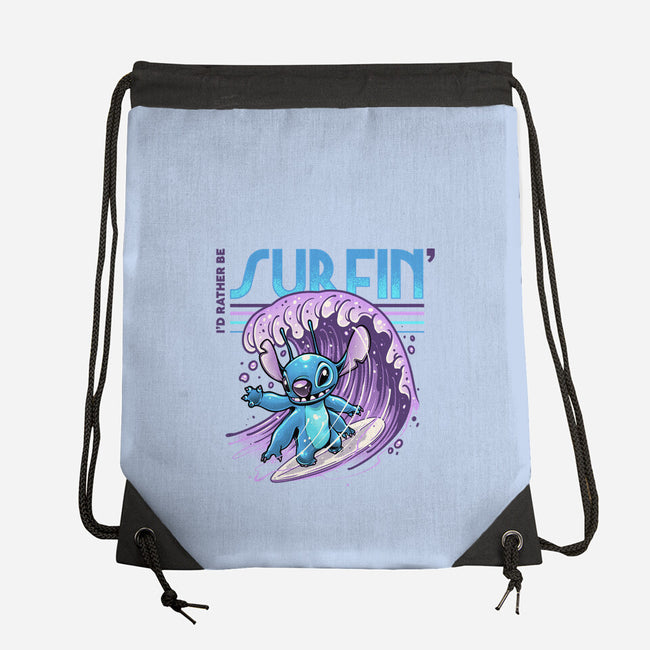 I'd Rather Be Surfin-None-Drawstring-Bag-glitchygorilla