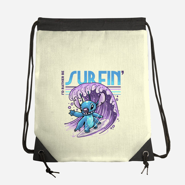 I'd Rather Be Surfin-None-Drawstring-Bag-glitchygorilla
