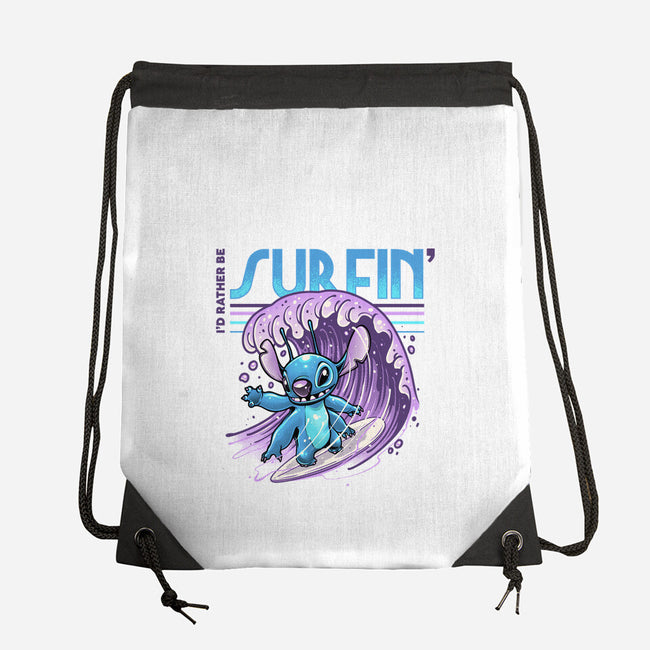 I'd Rather Be Surfin-None-Drawstring-Bag-glitchygorilla