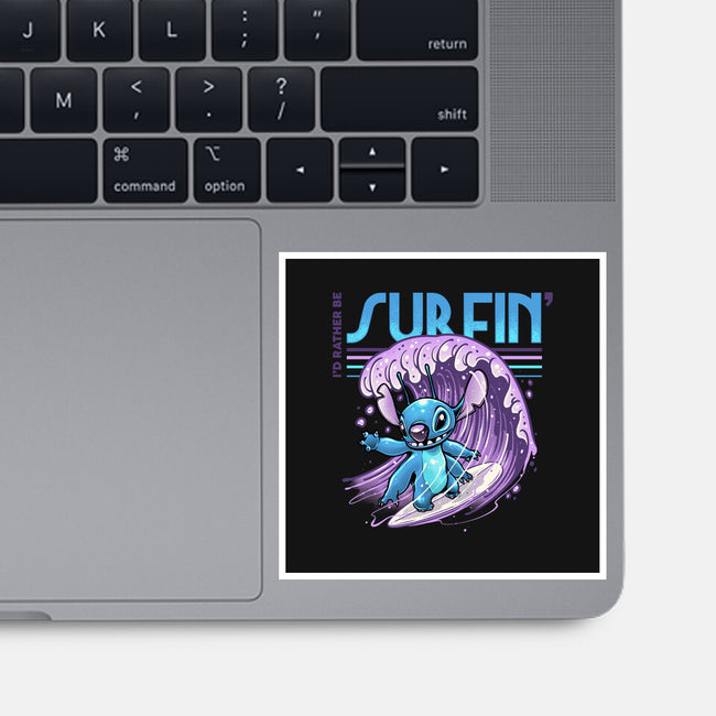 I'd Rather Be Surfin-None-Glossy-Sticker-glitchygorilla