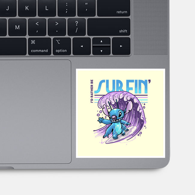 I'd Rather Be Surfin-None-Glossy-Sticker-glitchygorilla