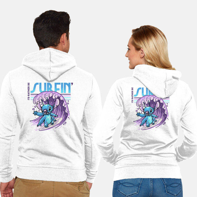 I'd Rather Be Surfin-Unisex-Zip-Up-Sweatshirt-glitchygorilla