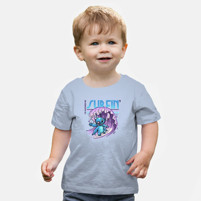 I'd Rather Be Surfin-Baby-Basic-Tee-glitchygorilla