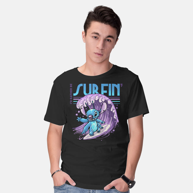 I'd Rather Be Surfin-Mens-Basic-Tee-glitchygorilla