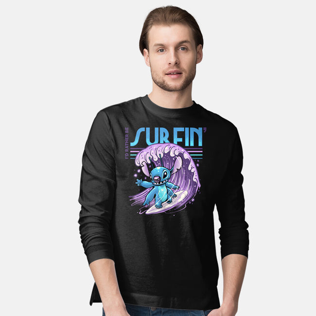 I'd Rather Be Surfin-Mens-Long Sleeved-Tee-glitchygorilla