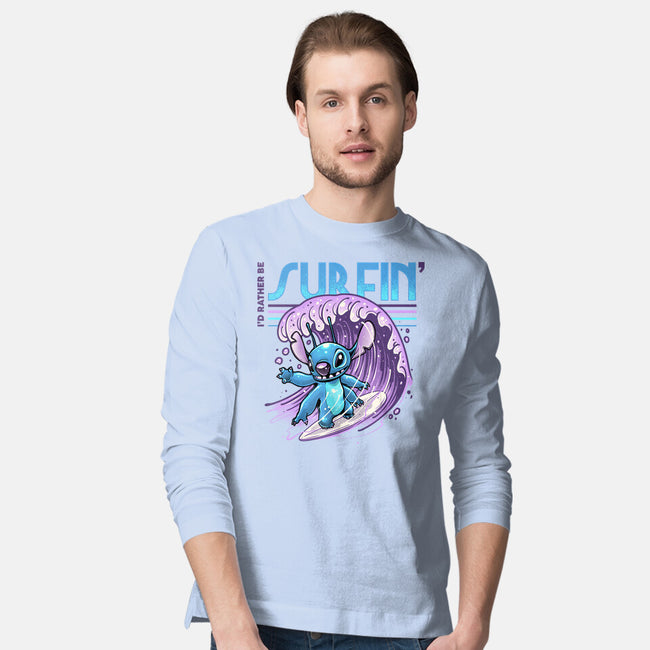 I'd Rather Be Surfin-Mens-Long Sleeved-Tee-glitchygorilla