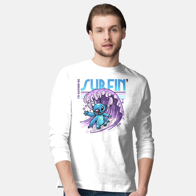 I'd Rather Be Surfin-Mens-Long Sleeved-Tee-glitchygorilla