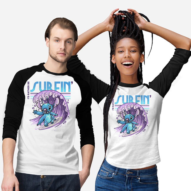 I'd Rather Be Surfin-Unisex-Baseball-Tee-glitchygorilla
