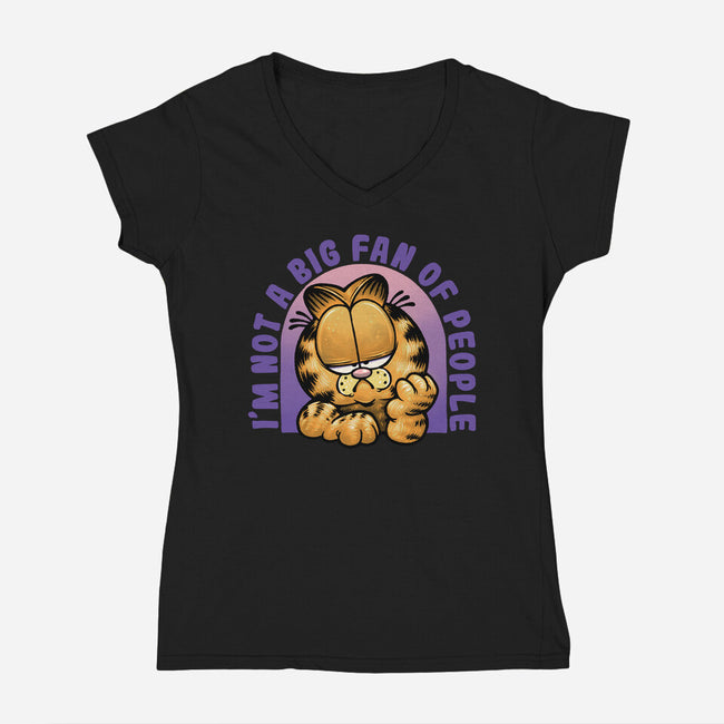Not A Big Fan Of People-Womens-V-Neck-Tee-glitchygorilla