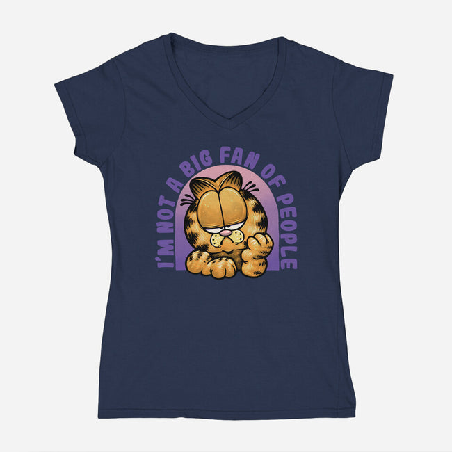 Not A Big Fan Of People-Womens-V-Neck-Tee-glitchygorilla