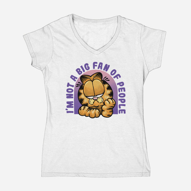 Not A Big Fan Of People-Womens-V-Neck-Tee-glitchygorilla